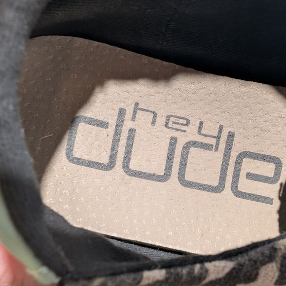 Hey Dude Women's Leopard Print Shoes - Black and Mint - Picture 4 of 5